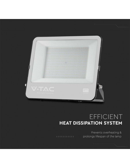 Faro LED 200W 185LM/W Nero 6500K IP65