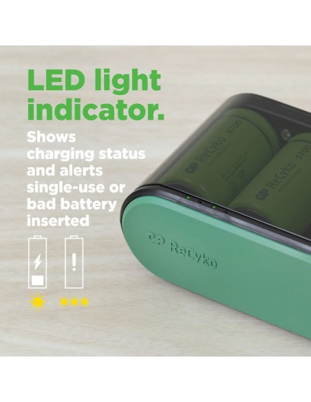 Caricabatterie Universale ReCyko B631 per Ricarica Contemporanea di Batterie 1,5V Mini Stilo AAA, Stilo AA, C, Torcia D e 9V