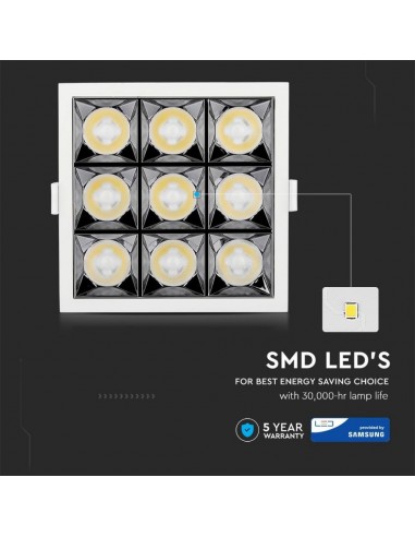 999-Faretto LED Chip Samsung da Incasso  x UGR   CRI-7