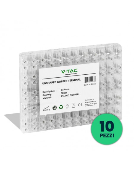 11801-Morsettiera  Connettori per Cavo Elettrico A mm Colore Bianco Confezione  Pezzi -  Connettori-1