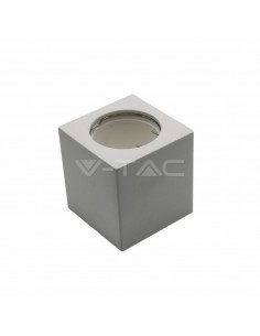 3664-Portafaretto LED Montaggio a Plafone Quadrato GU e GU MR Corpo in Gesso Bianco-1