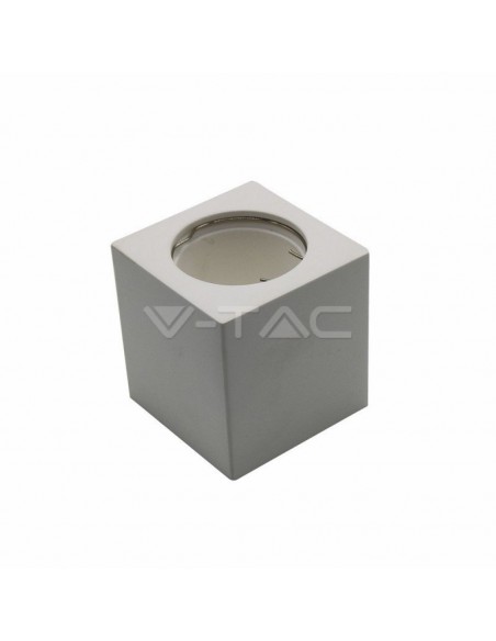 3664-Portafaretto LED Montaggio a Plafone Quadrato GU e GU MR Corpo in Gesso Bianco-1