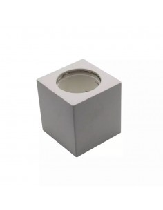 3664-Portafaretto LED Montaggio a Plafone Quadrato GU e GU MR Corpo in Gesso Bianco-1 2