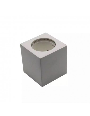 3664-Portafaretto LED Montaggio a Plafone Quadrato GU e GU MR Corpo in Gesso Bianco-2