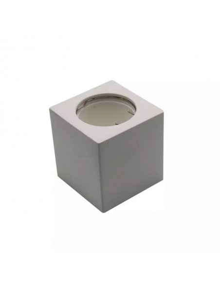 3664-Portafaretto LED Montaggio a Plafone Quadrato GU e GU MR Corpo in Gesso Bianco-2