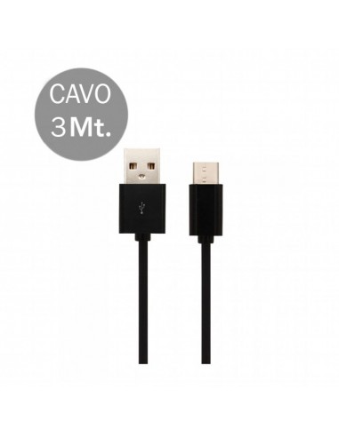 8455-Cavo da USB Tipo-C a USB-A m Ricarica Rapida A Colore Nero-1
