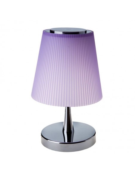 8501-Lampada LED da Tavolo  Colore Cromato con Paralume Viola  Touch Dimmerabile-1