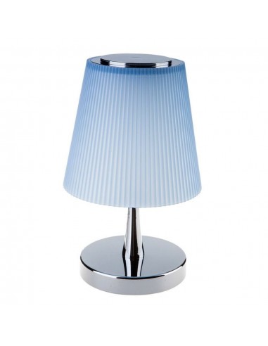 8503-Lampada LED da Tavolo  Colore Cromato con Paralume Azzurro  Touch Dimmerabile-1
