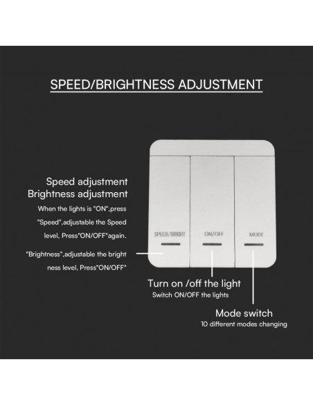 23610-Controller Dimmer Telecomando da Parete per Strip LED Running Monocolore  Canale V-2