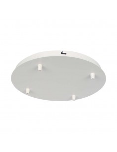 15352-Rosone per Lampadario in Acciaio dxhmm con  Fori Colore Bianco Opaco-1