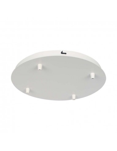 15352-Rosone per Lampadario in Acciaio dxhmm con  Fori Colore Bianco Opaco-1