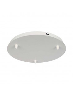 15350-Rosone per Lampadario in Acciaio dxhmm con  Fori Colore Bianco Opaco-1