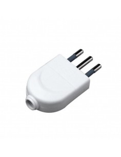 8717-Spina Singola A PT con Uscita Cavo Dritta Colore Bianco-1