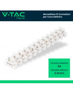 11799-Morsettiera  Connettori per Cavo Elettrico A da mm Colore Bianco Confezione  Pezzi -  Connettori-1 2