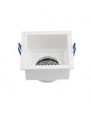 23763-Portafaretto LED da Incasso GU Quadrato con Griglia Nido d’Ape Antiriflesso in Alluminio Bianco-1
