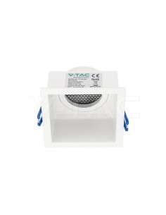 23763-Portafaretto LED da Incasso GU Quadrato con Griglia Nido d’Ape Antiriflesso in Alluminio Bianco-1 2