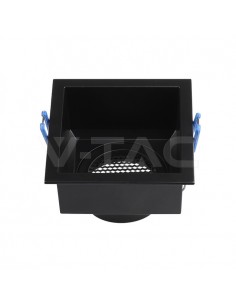 23764-Portafaretto LED da Incasso GU Quadrato con Griglia Nido d’Ape Antiriflesso in Alluminio Nero-1