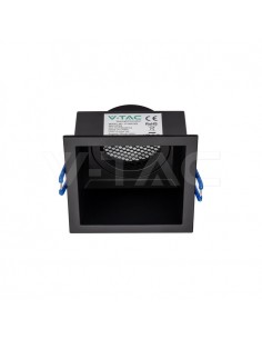 23764-Portafaretto LED da Incasso GU Quadrato con Griglia Nido d’Ape Antiriflesso in Alluminio Nero-1 2