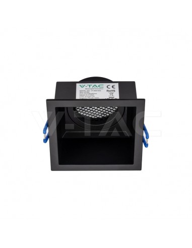 23764-Portafaretto LED da Incasso GU Quadrato con Griglia Nido d’Ape Antiriflesso in Alluminio Nero-2