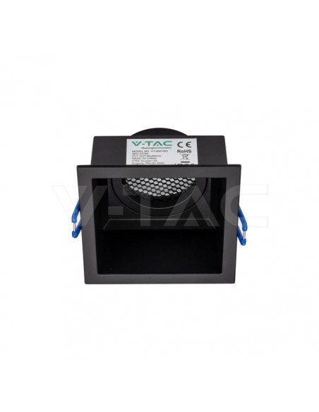 23764-Portafaretto LED da Incasso GU Quadrato con Griglia Nido d’Ape Antiriflesso in Alluminio Nero-2