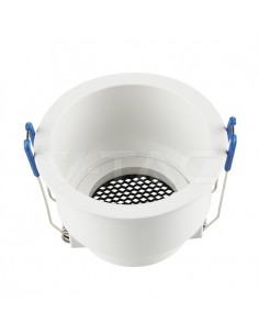 23761-Portafaretto LED da Incasso GU Rotondo con Griglia Nido d’Ape Antiriflesso in Alluminio Bianco-1