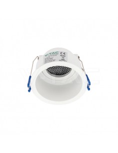 23761-Portafaretto LED da Incasso GU Rotondo con Griglia Nido d’Ape Antiriflesso in Alluminio Bianco-1 2