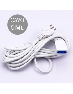 8730-lunga Cavo m con Spina Bipasso A e Presa Bipasso A Colore Bianco-1