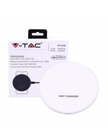 7709-Caricatore Wireless Veloce A Rotondo Colore Bianco-1
