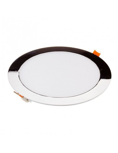 6348-Mini Pannello LED  Montaggio ad Incasso Rotondo Colore Cromato -1