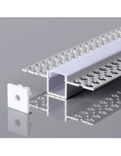 Kit Di Montaggio Striscia Led Con Diffusore In Alluminio 2000*55*15mm Corpo Argento