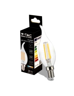 Lampadina LED a Filamento Fiamma di Candela 4W 3000K E14