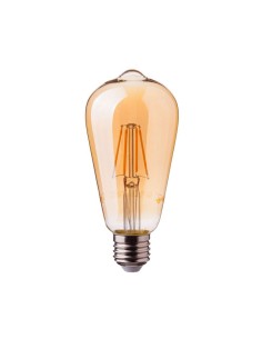Lampadina LED ST64 con copertura ambrata a filamento 4W 2200K E27